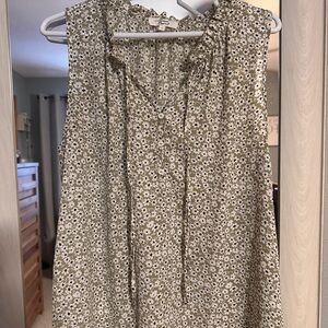 Floral Sleeveless Top - Tan